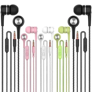 5-Pack: Earbuds Earphones with Microphone