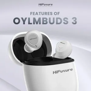 Hifuture OlymBuds 3 True Wireless Earphones with Bluetooth 5.3, 25H, 6mm Drivers, Super Bass