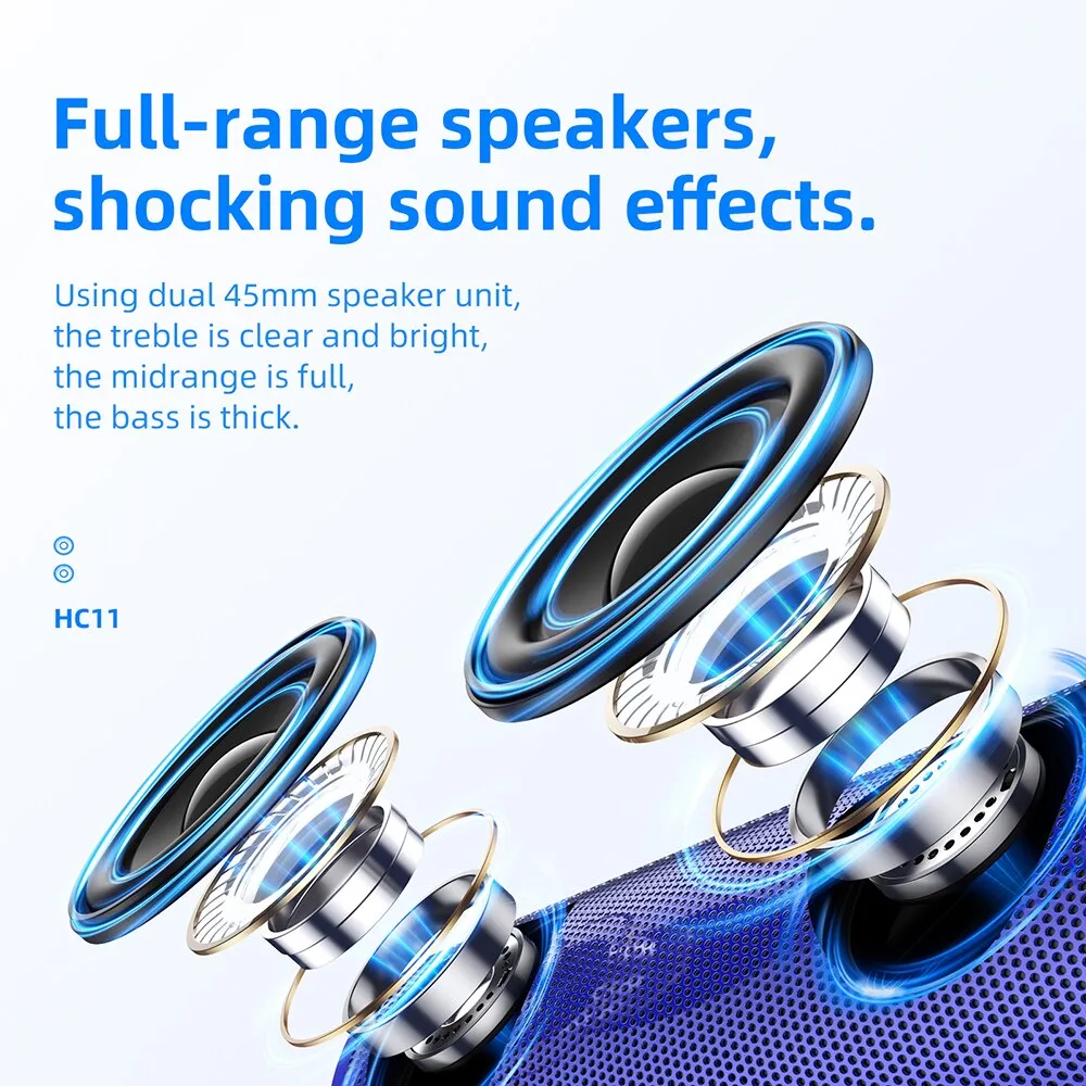HOCO Bicycle Bluetooth Speaker Powerful Outdoor Portable AUX Wireless Column Boombox FM radio Flashlight with TF card U disk