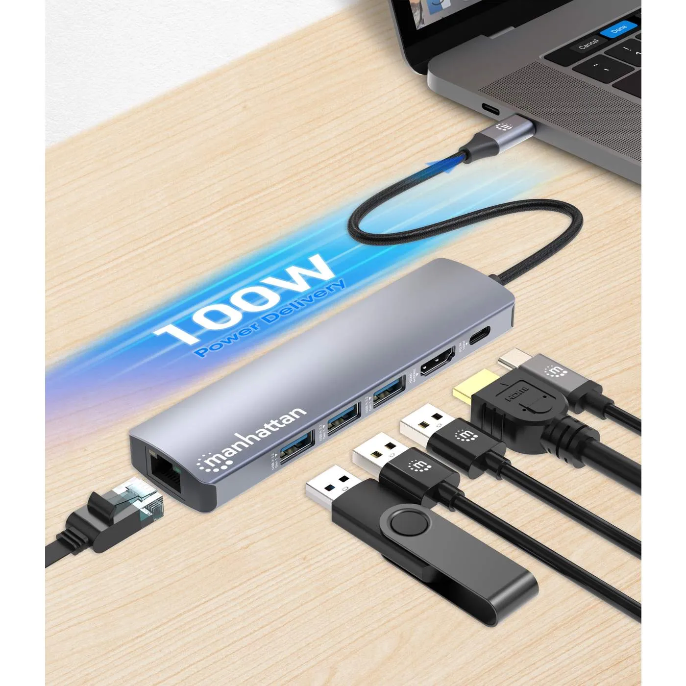 USB-C PD 6-in-1 4K Docking Station / Multiport Hub
